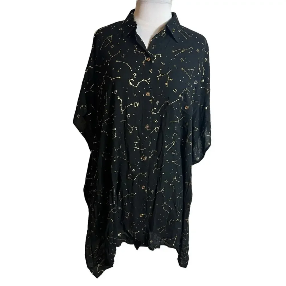 NWT SUNSHINE 79 Graphic Resort Shirt swim cover up zodiac Sz‎ L/XL